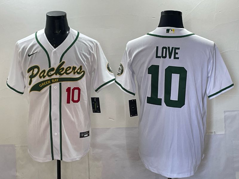 Men 2025 Green Bay Packers #10 Love white Joint Name Nike Limited NFL Jersey style 003->green bay packers->NFL Jersey